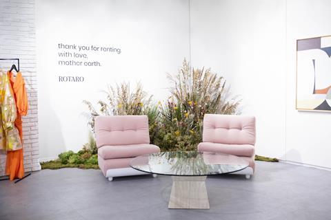 Collection of Rotaro's furniture with pink vintage chairs